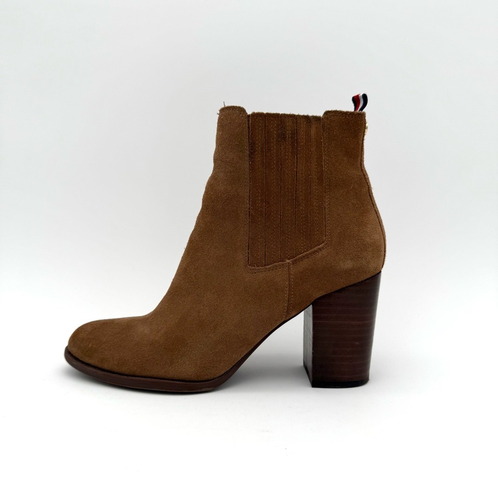 Tommy Hilfiger Women's Brown Suede Ankle Boots Size 6 Heels Zip Zipper - Picture 2 of 13